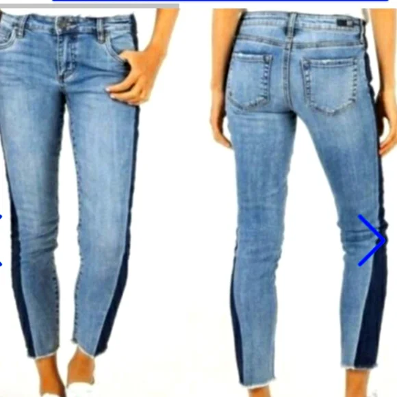 Kut from the Kloth Blue Ankle Cropped Jeans with Skinny Fit - Picture 1 of 10